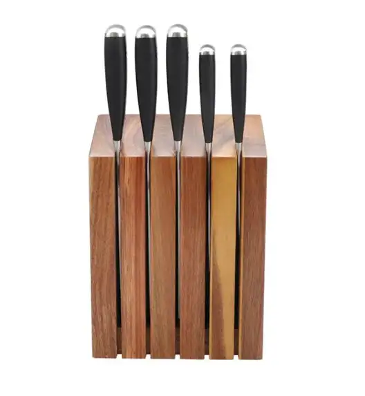 ZWIEGER MAGNETO Komplet 5 noży w bloku drewnianym / stal nierdzewna + drewno akacjowe + ostrzałka koopman