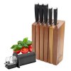 ZWIEGER MAGNETO Komplet 5 noży w bloku drewnianym / stal nierdzewna + drewno akacjowe + ostrzałka NN