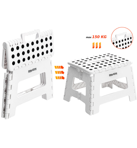EASYFORM Stołek / Taboret składany antypoślizgowy 22 cm / biały / tworzywo sztuczne