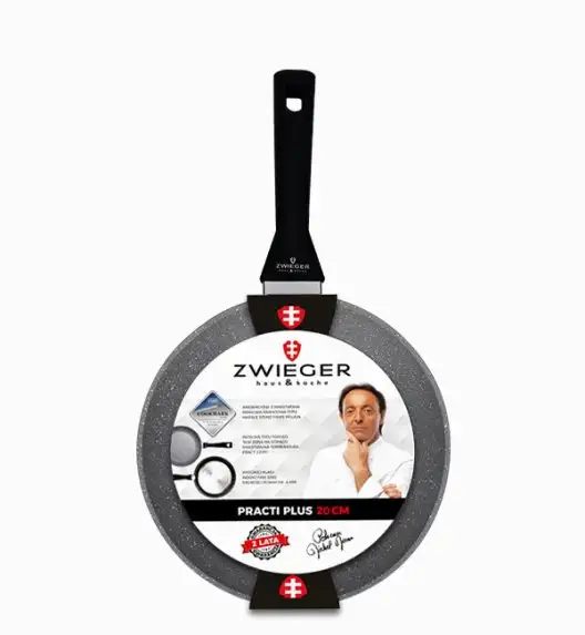 ZWIEGER PRACTI PLUS Patelnia 20 cm + pokrywka / powłoka MARBLE STONE