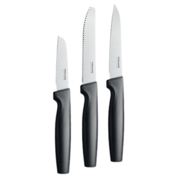 FISKARS FUNCTIONAL FORM 1057559+1057561 Komplet 6 noży kuchennych (3+3) w pudełkach + ostrzałka ESSENTIAL
