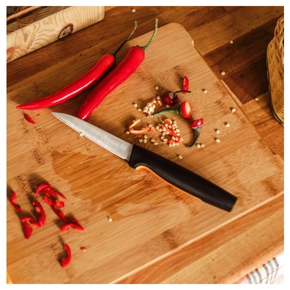 FISKARS FUNCTIONAL FORM 1057559+1057561 Komplet 6 noży kuchennych (3+3) w pudełkach + ostrzałka ESSENTIAL