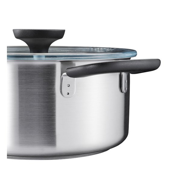 FISKARS FUNCTIONAL FORM Komplet garnki z pokrywkami 8 el + Patelnia KITCH'N 28 cm + pokrywka silikonowa