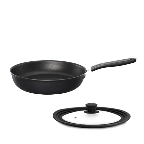 FISKARS FUNCTIONAL FORM Komplet garnki z pokrywkami 8 el + Patelnia KITCH'N 28 cm + pokrywka silikonowa