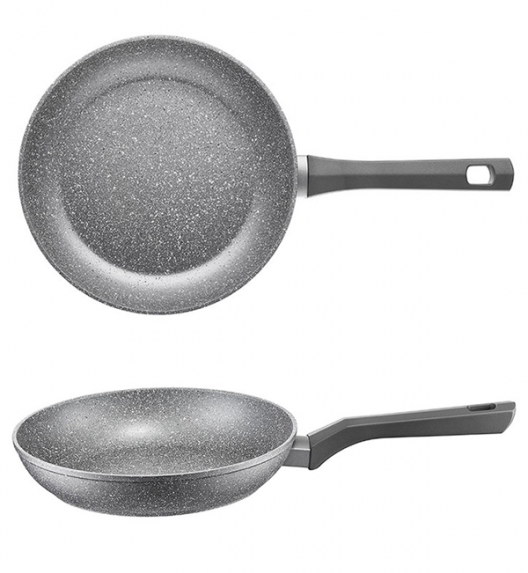 AMBITION SILVERSTONE Komplet patelnia 28 cm + pokrywka uniwersalna 28 cm / powłoka Qalum Basic Stone Edition