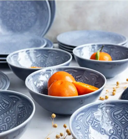 LUBIANA ORIENTAL | K9 SZARO - NIEBIESKI | Salaterka 15 cm | porcelana luz 