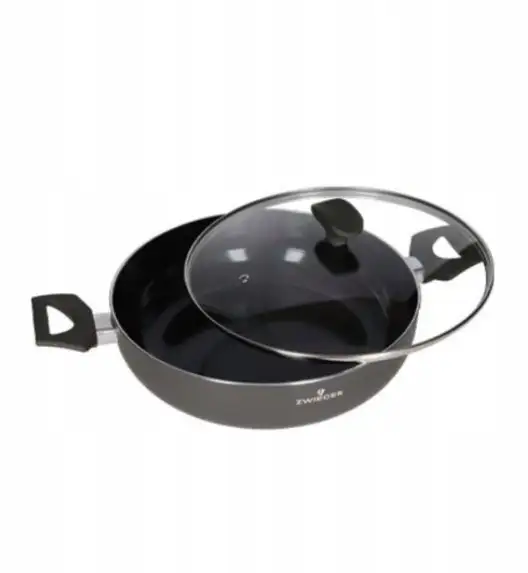 ZWIEGER CORTO Garnek płaski 28 cm z pokrywką | aluminium | powłoka ceramiczna | indukcja