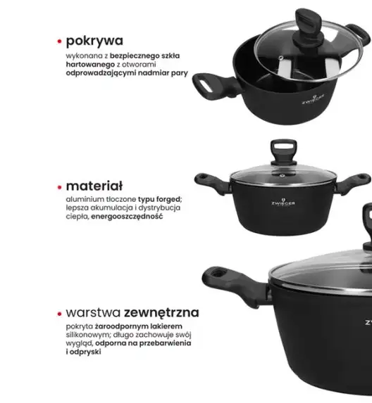 ZWIEGER STIGA Garnek 20 cm | aluminium | powłoka ceramiczna | indukcja