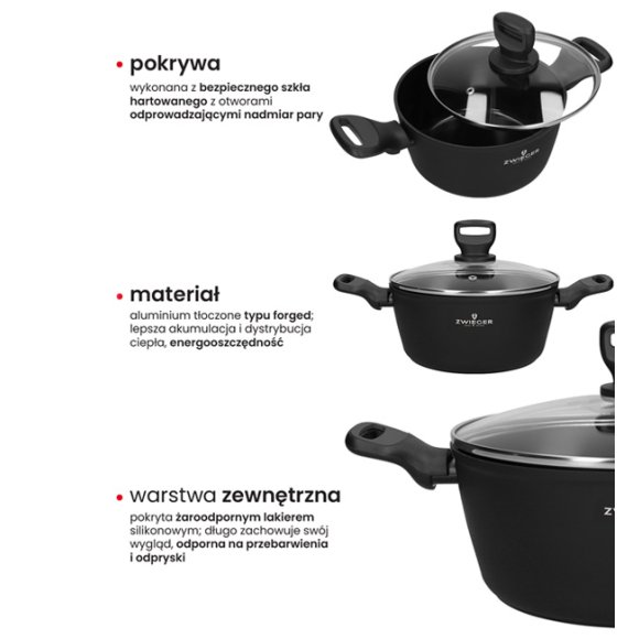 ZWIEGER STIGA Garnek 24 cm | aluminium | powłoka ceramiczna | indukcja