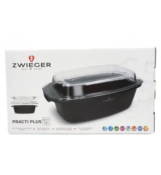 ZWIEGER PRACTI PLUS Brytfanna 32 cm + dwufunkcyjna pokrywa / 5,2 l / non-stick