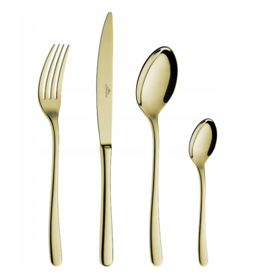 GERLACH MUZA GOLD Sztućce Komplet 72 el pudełko / 18 osób / połysk / złote sztućce