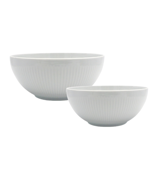 LUBIANA SOLO Komplet 2 salaterek 21+25,5 cm | biała porcelana | luz