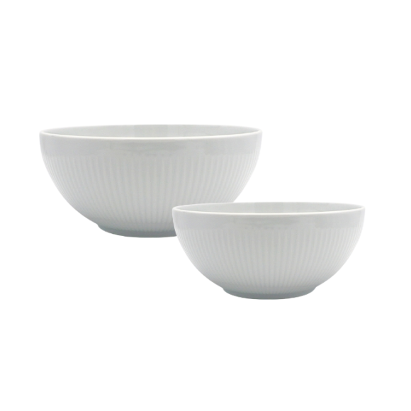 LUBIANA SOLO Komplet 2 salaterek 21+25,5 cm | biała porcelana | luz