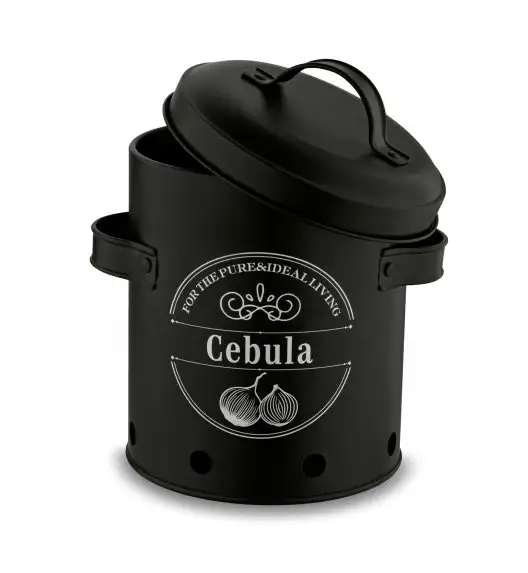 TADAR Zestaw trzech kuchennych pojemników do przechowywania / ziemniaki, cebula, czosnek