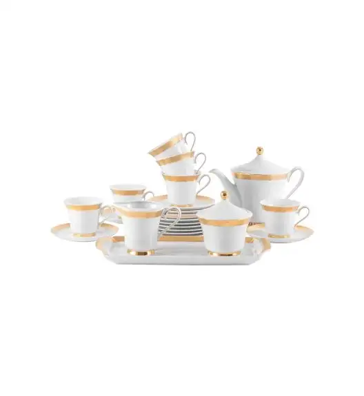 ĆMIELÓW MARGARET G666 ZŁOTA Zestaw obiadowy 25 el / 6 osób / porcelana