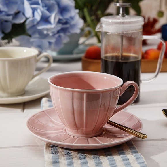 ĆMIELÓW OKTAWA GL01 KORALOWA Spodek pod filiżankę 15,7 cm / porcelana