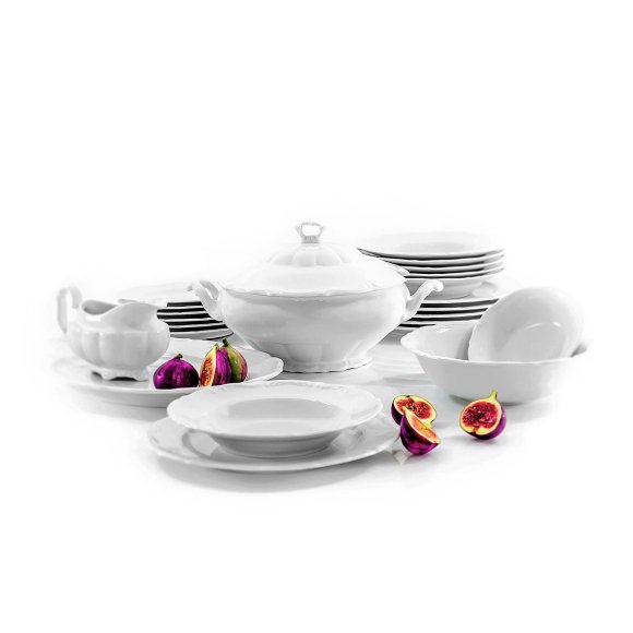 CHODZIEŻ MARIA TERESA C000 BIAŁA Zestaw obiadowy 44 el / 12 osób / porcelana