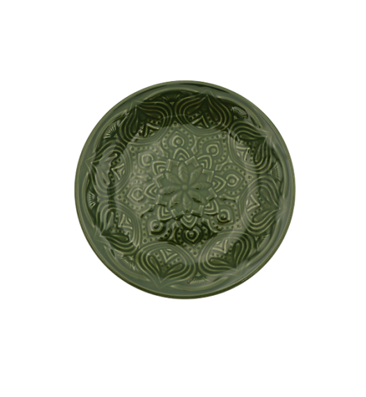 LUBIANA ORIENTAL | J9 | ZIELONY | Talerz deserowy 21 cm | porcelana luz 