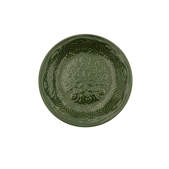LUBIANA ORIENTAL | J9 | ZIELONY | Talerz deserowy 21 cm | porcelana luz 