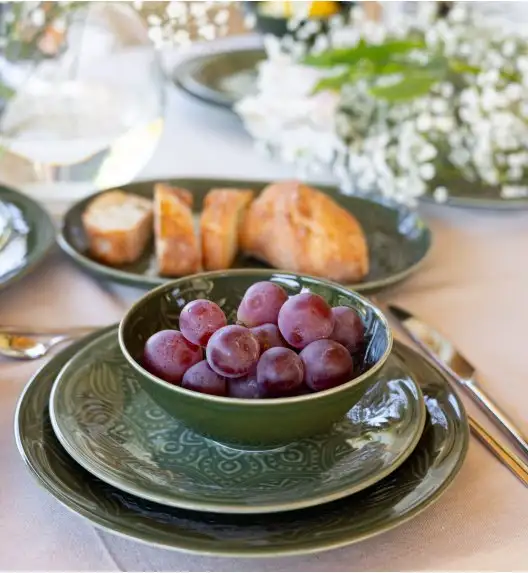 LUBIANA ORIENTAL | J9 | ZIELONY | Salaterka 15 cm | porcelana luz 