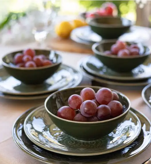 LUBIANA ORIENTAL | J9 | ZIELONY | Salaterka 15 cm | porcelana luz 