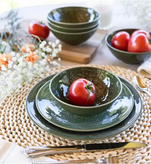 LUBIANA ORIENTAL | J9 | ZIELONY | Salaterka 15 cm | porcelana luz 