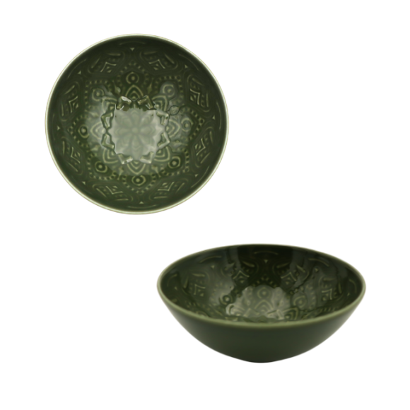 LUBIANA ORIENTAL | J9 | ZIELONY | Salaterka 15 cm | porcelana luz 