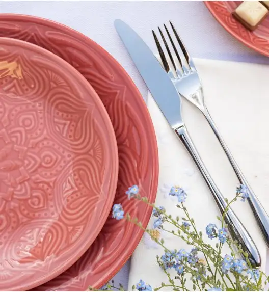 LUBIANA ORIENTAL | KK00 | KORAL | 6x talerz obiadowy 25 cm | porcelana luz 