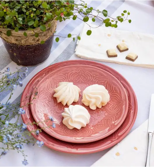 LUBIANA ORIENTAL | KK00 | KORAL | 6x talerz obiadowy 25 cm | porcelana luz 