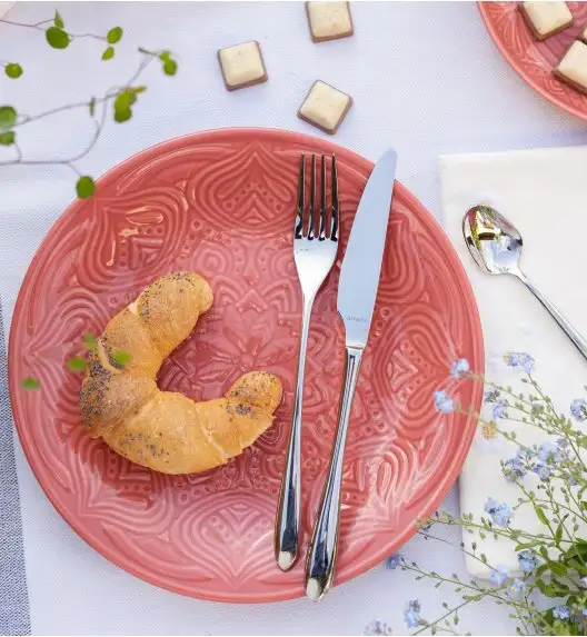 LUBIANA ORIENTAL | KK00 | KORAL | 6x talerz deserowy 21 cm | porcelana luz 