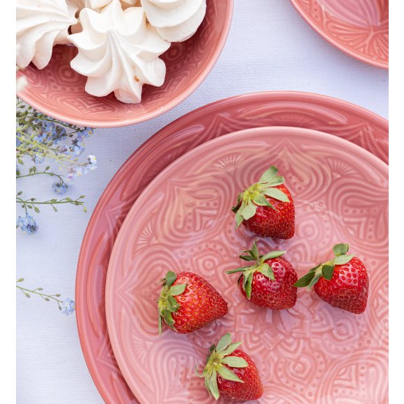 LUBIANA ORIENTAL | KK00 | KORAL | 6x talerz deserowy 21 cm | porcelana luz 