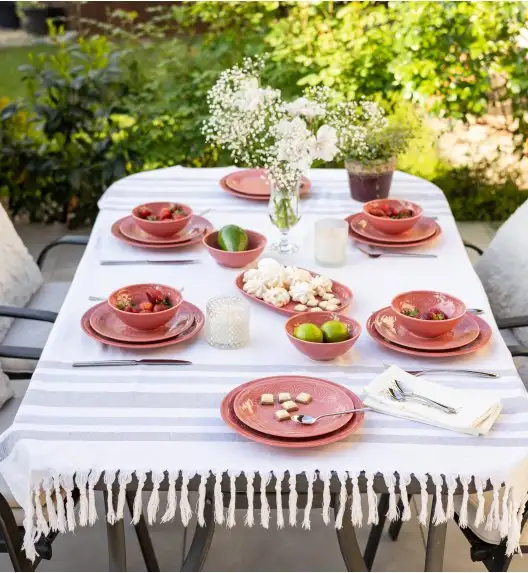 LUBIANA ORIENTAL | KK00 | KORAL | 6x talerz deserowy 21 cm | porcelana luz 