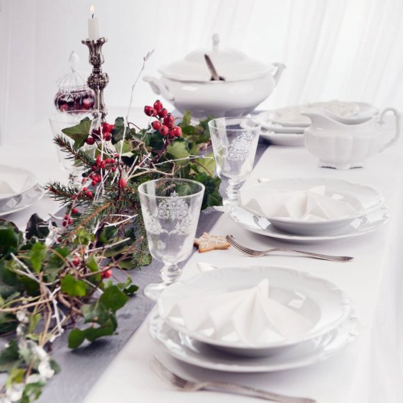 CHODZIEŻ MARIA TERESA C001 BIAŁA Zestaw obiadowy 18 el / 6 osób / porcelana