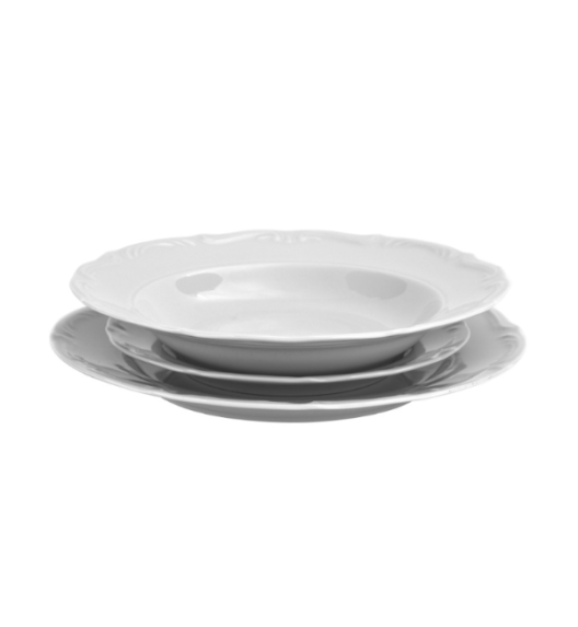 CHODZIEŻ MARIA TERESA C001 BIAŁA Zestaw obiadowy 18 el / 6 osób / porcelana