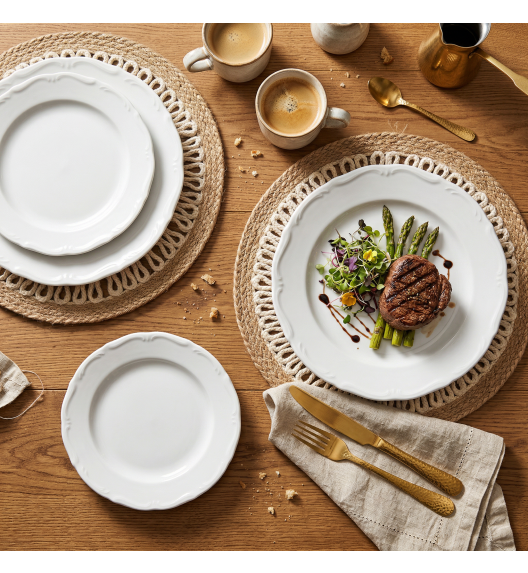 CHODZIEŻ MARIA TERESA C001 BIAŁA Zestaw obiadowy 18 el / 6 osób / porcelana