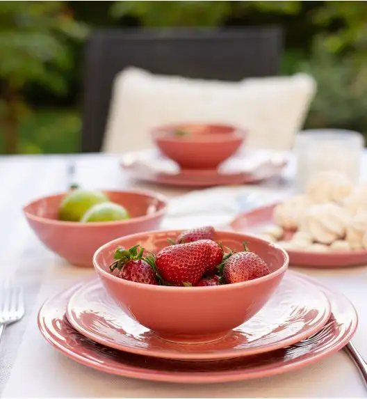 LUBIANA ORIENTAL | KK00 | KORAL | Serwis obiadowy 18 el dla 6 osób | porcelana luz 