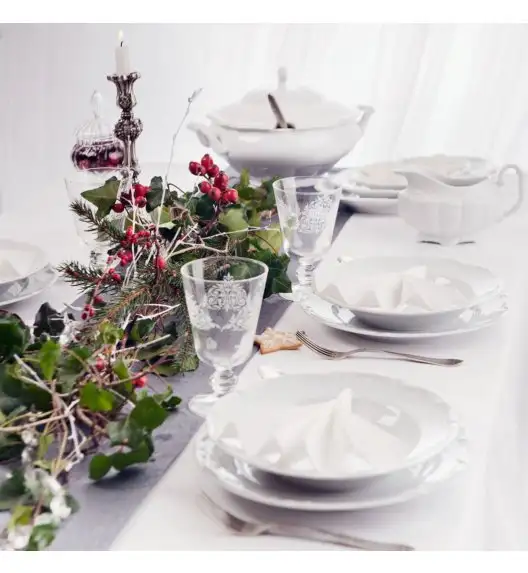CHODZIEŻ MARIA TERESA C001 BIAŁA Zestaw obiadowy 36 el / 12 osób / porcelana