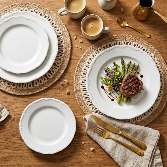 CHODZIEŻ MARIA TERESA C001 BIAŁA Zestaw obiadowy 36 el / 12 osób / porcelana