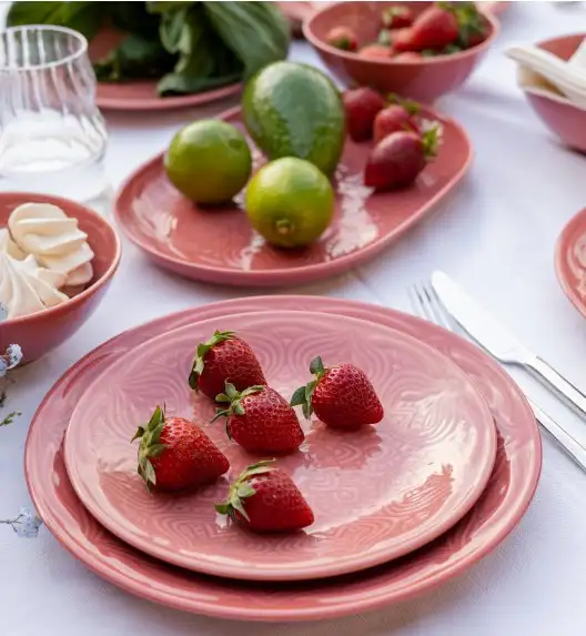 LUBIANA ORIENTAL | KK00 | KORAL | Serwis obiadowy 54 el dla 18 osób | porcelana luz 