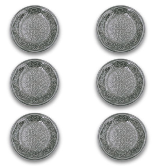 LUBIANA ORIENTAL | KM00 | SZARY | 6x talerz obiadowy 25 cm | porcelana luz 