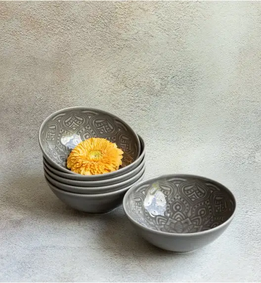 LUBIANA ORIENTAL | KM00 | SZARY | Serwis obiadowy 18 el dla 6 os | porcelana luz 