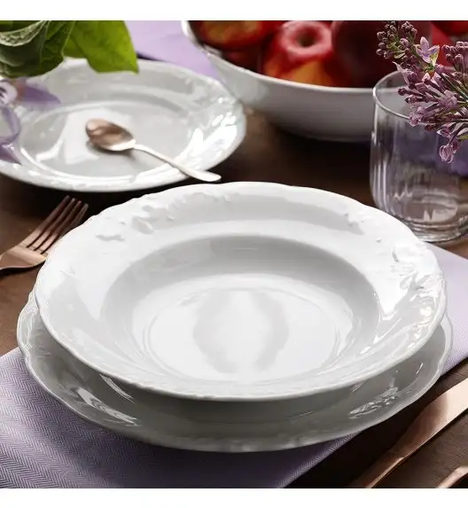 CHODZIEŻ FRYDERYKA BIAŁA C001 Serwis obiadowy 36 el / 12 osób / porcelana