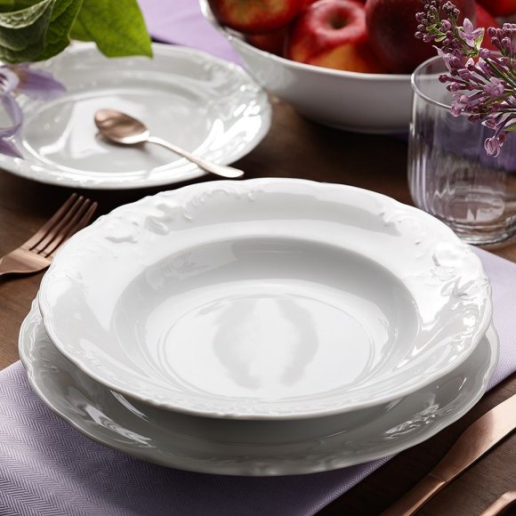 CHODZIEŻ FRYDERYKA BIAŁA C001 Serwis obiadowy 36 el / 12 osób / porcelana
