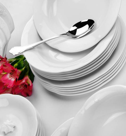 CHODZIEŻ KAMELIA C000 BIAŁA Serwis obiadowo-kawowy 84 el / 12 osób / porcelana