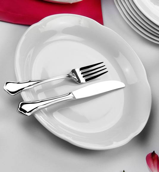 CHODZIEŻ KAMELIA C000 BIAŁA Serwis obiadowo-kawowy 84 el / 12 osób / porcelana