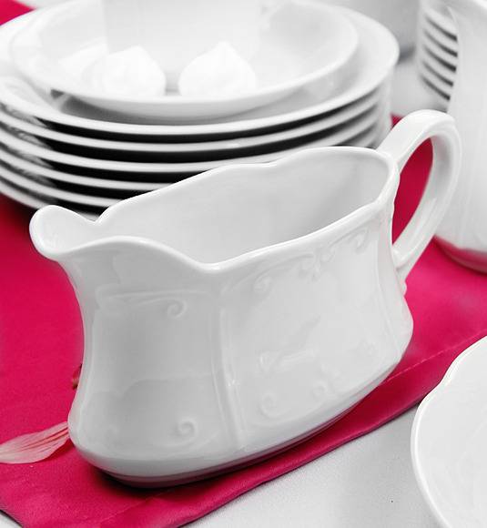 CHODZIEŻ KAMELIA C000 BIAŁA Serwis obiadowo-kawowy 84 el / 12 osób / porcelana