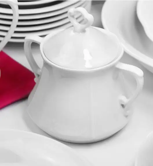 CHODZIEŻ KAMELIA C000 BIAŁA Serwis obiadowo-kawowy 84 el / 12 osób / porcelana