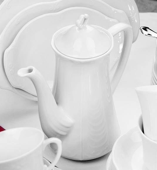 CHODZIEŻ KAMELIA C000 BIAŁA Serwis obiadowo-kawowy 84 el / 12 osób / porcelana