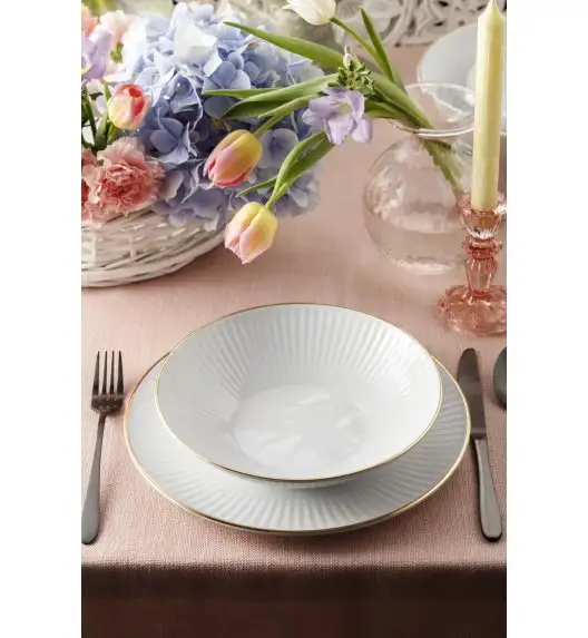CHODZIEŻ DALIA 3612 ZŁOTA LINIA Serwis obiadowy 45 el / 12 osób / porcelana