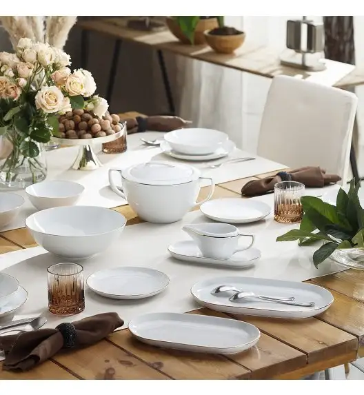 CHODZIEŻ CITY B326 ZŁOTY Serwis obiadowy 45 el / 12 osób / porcelana